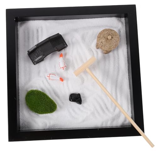 Abaodam 1 Satz Mini Japanische Laterne Japanischer Zen-Garten Meditations-Zen-Garten-kit Zen-Garten Für Schreibtisch Wohnkultur Märchengarten Brücke Artware Dekor Karesansui Büro Sand Moos von Abaodam