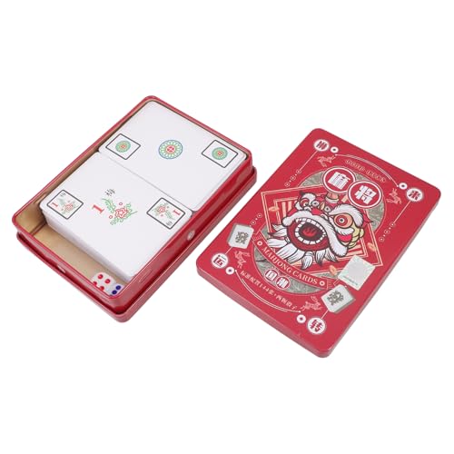 Abaodam 1 Satz Mahjong-Poker Reise-Mahjong Mahjong-Spielkarte Mahjong-Tisch Mahjong-Fliesen Flip-Card-Spiel Großbritannien Amerikanische Mahjong-Karte Mahjong-scorekarte Rot Papier von Abaodam