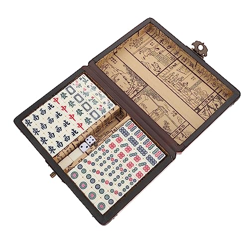 Abaodam 1 Satz Mahjong majhong brettspiel Holz rot von Abaodam