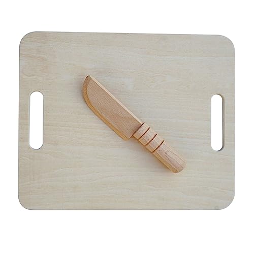 Abaodam 1 Satz Messer Schneidebrett Spielzeug simuliertes Schneidespielzeug Mini-Schneidebrett küchenspielzeug für Kinder Kitchen Toys for Kinderspielzeug Holzschneider stütze von Abaodam