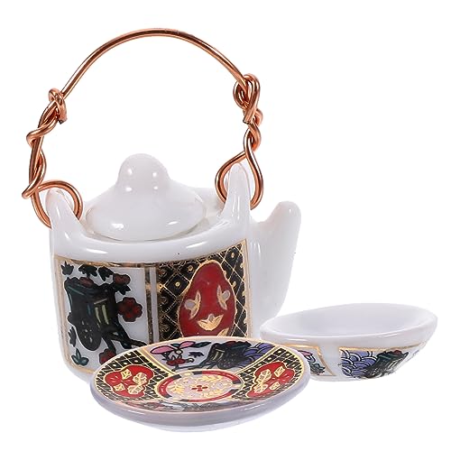 Abaodam 1 Satz Mini-Kaffeetasse Mini- -Teegeschirr Miniatur-Küchenzubehör Puppenhaus Teekessel Home Decor wohnungseinrichtung wohnungsdeko kleine Untertasse Puppenhaus Teetasse Keramik von Abaodam