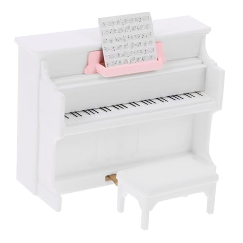 Abaodam 1 Satz Mini-Piano-Modell puppenhaus Klavier Spielzeuge Miniatur-Puppenhauszubehör winziges Hausklavier Mini-Hausschmuck puppenhaus zubehör Mini Miniatur-Hockermodell Abs Weiß von Abaodam