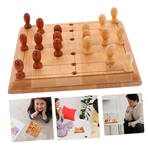 Abaodam 1 Satz Mini Schach Pädagogisches Spielzeug Desktop-Spielzeug Interessante Spielsachen Kinderspielzeug Klassisches Brettspiel Schachbrett Schach Spielzeug Spielbrett Bambus von Abaodam