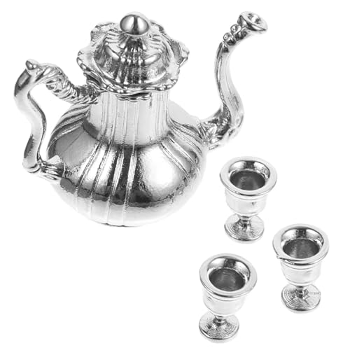 Abaodam 1 Satz Mini-Teetasse wohnaccessoires sammlerstücke raeucherkerze Tea pots teeschublade Küche Rollenspiel Mini-Küchenzubehör Zubehör für Puppenhäuser küche spielset Metall Silver von Abaodam