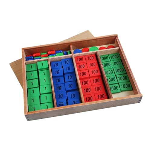 Abaodam 1 Satz Montessori- Mathe-lernspielzeug Rechenspielzeug Puzzlespielzeug Zählen Mathe-Spiele Bildungsspielzeug Blockieren Colorful Hölzern von Abaodam