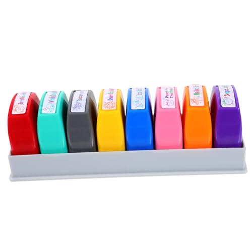 Abaodam 1 Satz Multifunktions-schulstempel Personalisierter Buchstempel Personalisierter Stempel Kommentarstempel Lehrerstampfer Lehrerstempel Aufkleber Selbstfärbender Stempel Etikett Abs von Abaodam