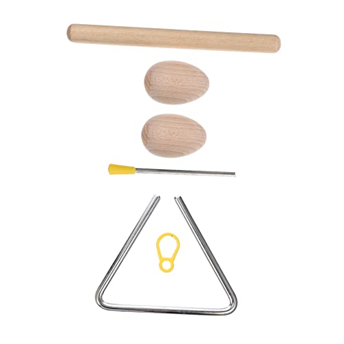 Abaodam 1 Satz Orff-Instrument Dreieck Handpercussion Schlagzeug dreieckiges Instrument Stürmer musikinstrumente Musical Instruments musikspiel Eierbecher Schlagwerk aus Holz Metall von Abaodam