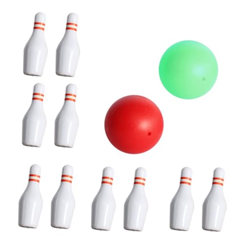 Abaodam 1 Satz Puppenhaus-Bowling Zauberstab Mini-puppenhauszubehör Bowlingkegel Für Zehn Bowlingspiele Für Drinnen Miniatur Bowlingkugel Für Outdoor-Bowling von Abaodam