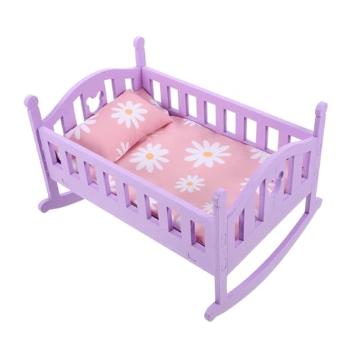 Abaodam 1 Satz Puppenhaus Krippe babybett Spielzeug Kinderbett Spielzeug Dollhouse zubehör Mini-krippe zubehör puppenhaus Mini-Hausmöbel Mini- -Puppenbett Mini-Kinderbett Stoff Colorful von Abaodam