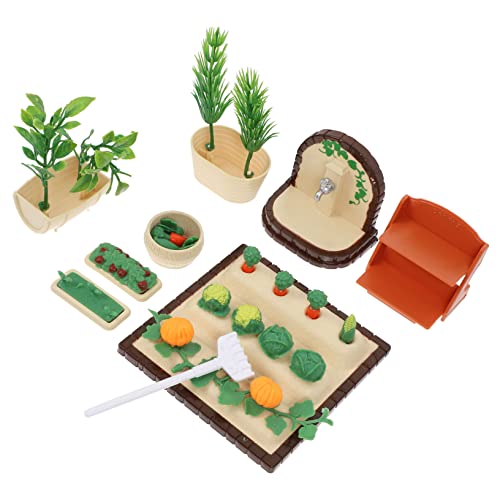 Abaodam 1 Satz Puppenhaus deko für Geschenkideen für kollegin hühner Toys Kindergeschenk Mini-Gemüsegarten- Plastik Green von Abaodam