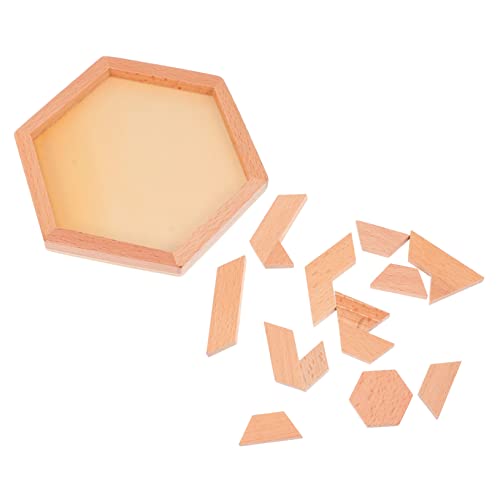 Abaodam 1 Satz Puzzle-Bausteine Tangram entwicklung holzspielsachen Educational Toys Rätsel zum frühen Lernen Sechseck-Puzzle Umweltfreundliche Farbe auf Wasserbasis von Abaodam