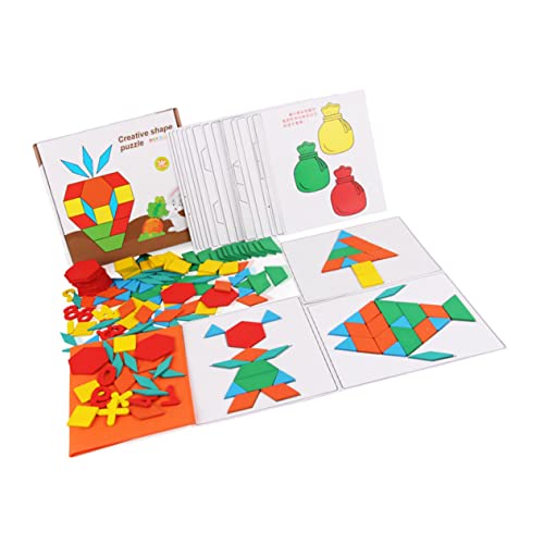 Abaodam 1 Satz Puzzle Tangram rätsel Children Toys Toys kinderknallzeug Toys for gehirn Training Board-Baustein Tamgram für frühes Lernen hölzern Colorful von Abaodam