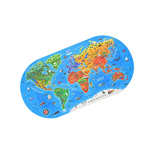 Abaodam 1 Satz Puzzle World map laubsägen für Kinder zabawki stymulujące rozwój Toys for Lernspielzeug für Vorschulkinder Kleinkindspielzeug Kinder rätseln Kinderspielzeug Papier Blue von Abaodam