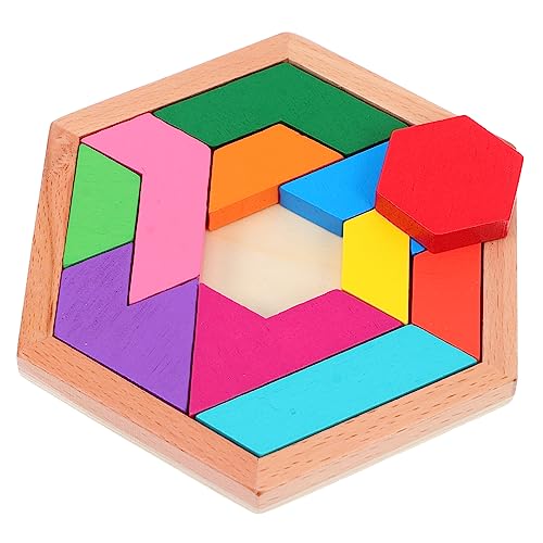 Abaodam 1 Satz Puzzle-bausteine Rätsel Zum Frühen Lernen Tangram-Puzzle Sechseck-Puzzle Colorful Umweltfreundliche Farbe Auf Wasserbasis von Abaodam