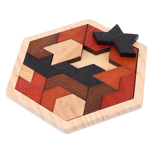 Abaodam 1 Satz Puzzle-bausteine Tangram-Puzzle Rätsel Zum Frühen Lernen Sechseck-Puzzle Umweltfreundliche Farbe Auf Wasserbasis von Abaodam