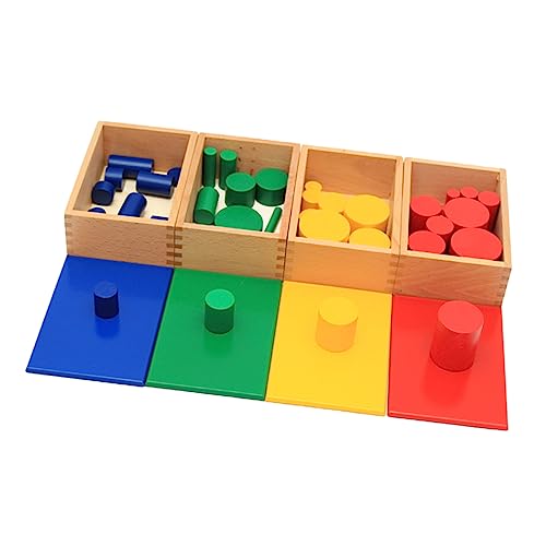 Abaodam Holz Pädagogisches Spielzeug 1 Set Von Bunte Zylinder Vorschule Spielzeug Sensorische Entwicklung Spielzeug Taufe von Abaodam