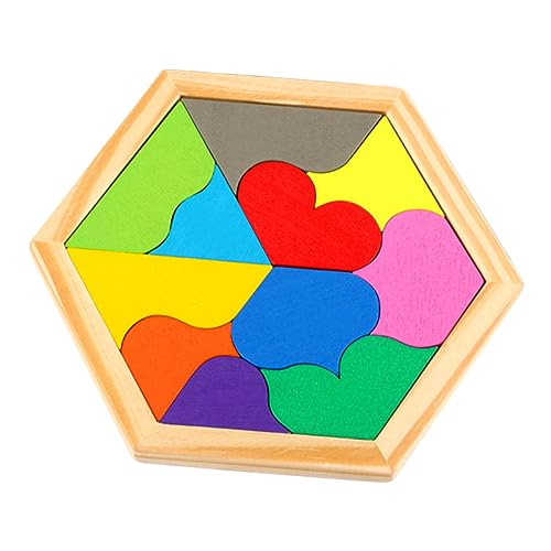 Abaodam 1 Satz Puzzle sicherheitsleine für rätselbuch Attraktives laubsäge rätsel holzrätsel kinderspielzeug Geometrie Rätsel Bambus Colorful von Abaodam