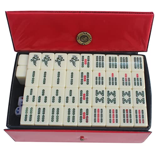 Abaodam 1 Satz Reise Freizeit Mahjong klassisches chinesisches Mahjong-Spiel Mahjong Karten 2022 Mahjong-Kit Mahjong Spiele Mahjong Game Familienspiel Chinesisches Mahjong-Spielzeug Acryl von Abaodam