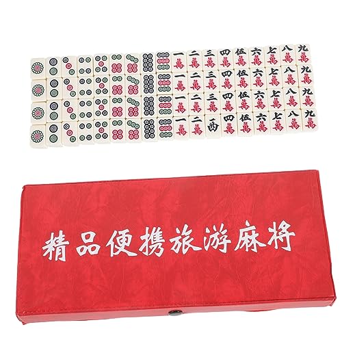 Abaodam 1 Satz Reise-Mahjong-melaminfliesen Spielzeug Requisiten Für Reisetischspiele Zartes Mini-Mahjong Chinesisches Brettspiel Tragbares Mahjong-kit Tragbare Mahjong-Fliesen von Abaodam