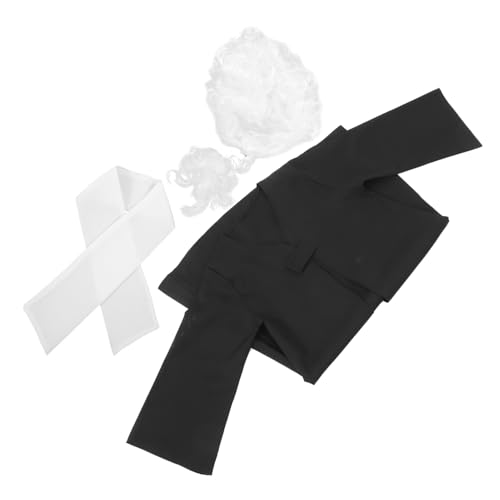 Abaodam 1 Satz Richteruniform für Wissenschaftler Zubehör Haken Kostüm Gerichtsverkleidung Set Richter Kleidung Richter-Outfit Kinderperücke Polyester Black von Abaodam