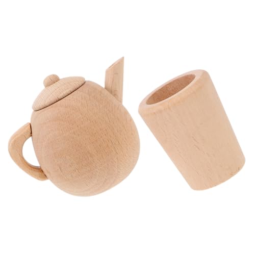 Abaodam 1 Satz Satz Kinderspielzeug aus Buche holzspielzeug Tea Set for Kinderzimmer Teeservice teeflasche Mini- -Küchenzubehör Puppenzubehör hölzern von Abaodam