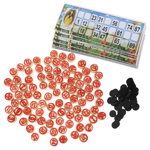 Abaodam 1 Satz Satz Zahlenschachspiel Figurenschachspiel Spiele Logo-Spiel Bingo-Maschine Spielzeuge familienbrettspiel Toys Bingo-Visitenkarten Bingokarten für den Haushalt hölzern von Abaodam