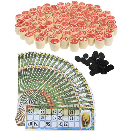 Abaodam 1 Satz Satz Zahlenschachspiel unterhaltungsspiele Holzspiel für familienspiel игрушки Bingo-Maschine Kartenspiel interaktives Partyspiel leeres Bingo hölzern von Abaodam