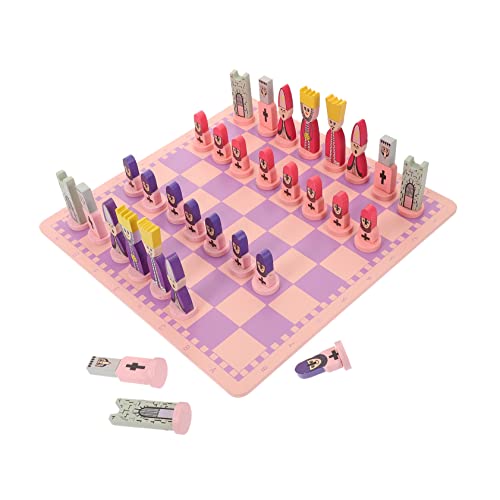 Abaodam 1 Satz Schach Dame Brettspiel Rosa Schachbrett Rosa Schachspiel schachspiel Schachbrett pädagogisches Schachbrett Schachspielzeug für hölzern Violett von Abaodam