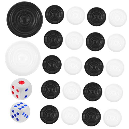 Abaodam 1 Satz Schachfiguren Backgammon-würfel Backgammon-spielzubehör Backgammon-schachchips Reise-Backgammon Backgammon-zubehör Backgammon-spielsteine Backgammon-Brett Plastik von Abaodam