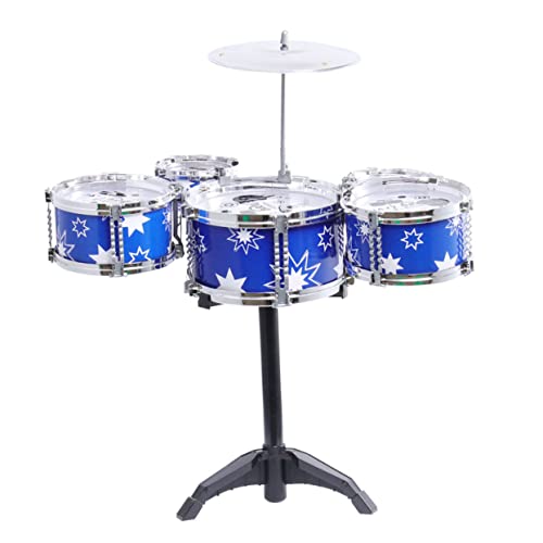 Abaodam 1 Satz Schlagzeug- Musikinstrumente Spielzeuge Musikspielzeug Musikalisches Trommelspielzeug Jazz-Drum- Rostfreier Stahl Blue von Abaodam