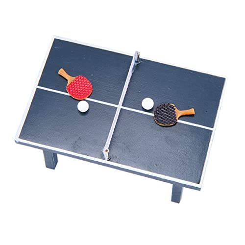 Abaodam 1 Satz Simulierter Tischtennistisch Mini-simulationstisch Mini-Tischtennis-Modell Mini-verzierungszubehör Spielhaustisch Gefälschte Tischverzierung Miniatur-Tischtennis Holz von Abaodam