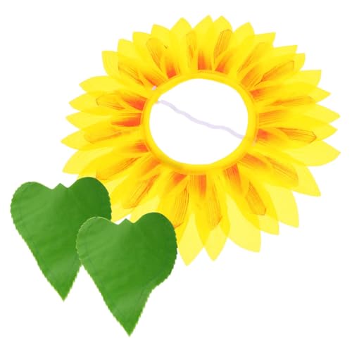 Abaodam 1 Satz Sonnenblumenhut Blumenkostüm Blumenkopfbedeckungen für Kinder Lustige Kopfbedeckung Kinderkopfbedeckung Haarschmuck aus Sonnenblumen Cosplay-Sonnenblumen-Kopfbedeckung von Abaodam