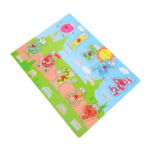 Abaodam 1 Satz Spanisches Puzzle kinderpuzzle Holzpuzzle Interaktives Lernspielzeug Pädagogisches zahlenpuzzle puzzletisch Puzzlekleber Alphabettafel lustige passende spielzeuge von Abaodam