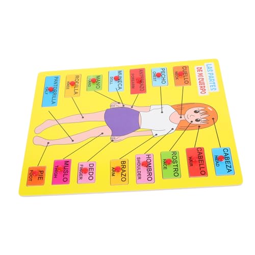 Abaodam 1 Satz Spanisches Rätsel Lernspielzeug für holzspielzeug kinderpuzzle spaß Puzzlematte Puzzlekleber kognitives Lehrmittel für die Früherziehung von Abaodam