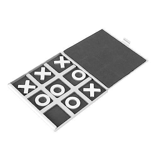 Abaodam 1 Satz Spiel Schach XO Schach Puzzle kinderpuzzle laubsäge brettspiel Mind Game Zehenspiel Kinderspielzeug pädagogisches Bildungsspielzeug Aluminium Black von Abaodam