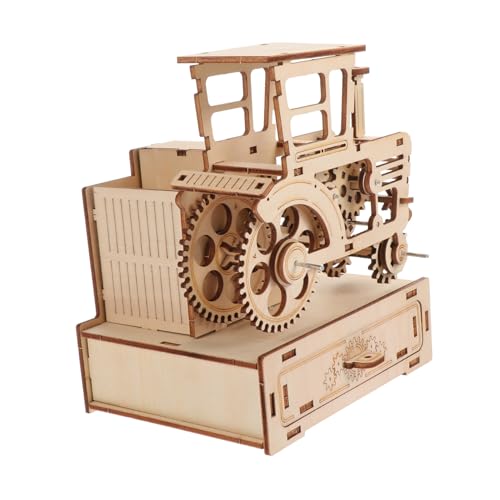 Abaodam 1 Satz Spieluhr aus Holz bastelzeug für Craft Teen 3D Puzzle-Locher zum Zusammenbauen von Holzmodellen Simulation Harvester Puzzle- Rostfreier Stahl Brown von Abaodam