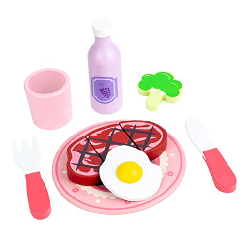 Abaodam 1 Satz Steak-Food- Gefälschtes Essen Kinderspielzeug Für Mädchen Miniaturen Essen Essensspielzeug Lebensmittelspielzeug Aus Holz Hölzern von Abaodam