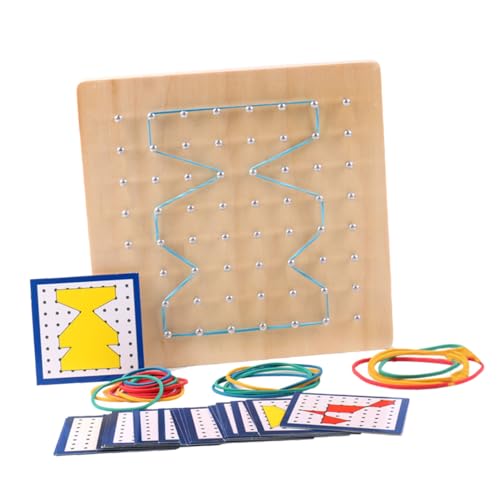 Abaodam 1 Satz Stecktafel Geoboard Geometry Learning Tools Geometrie-Lernwerkzeug Geobrett Nagelplatte Lernwerkzeuge für geometrische Formen Lernspielzeug Steckbrett Nagelbrett hölzern von Abaodam