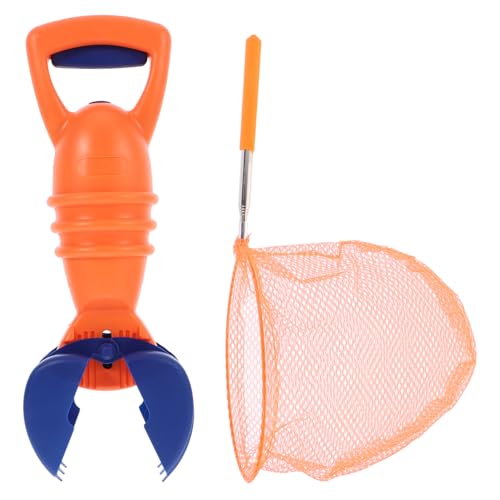 Abaodam 1 Satz Strandspielzeug sandspielzeug Sandkrebsspielzeug Sand strandspiele Sandklauenspielzeug -Fischernetz- Strandformen Sandformen Polyester Orange von Abaodam