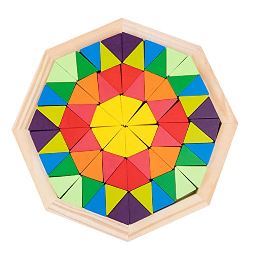 Abaodam 1 Satz Tangram-Puzzle kindererziehung aufklärung adventsgeschenke für Kleinkinder holzspielsachen Kindergeschenk Regenbogen-Bausteine Puzzles hölzern von Abaodam