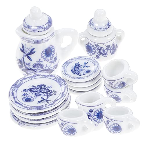 Abaodam 1 Satz Teeservice aus Keramik Miniatur dekorativ künstlich Ornamente klein Porzellan puppenhauszubehör Keramik Tee-Set Mini-Kaffeetasse Mini-Küchenzubehör Tiny House-Accessoires von Abaodam