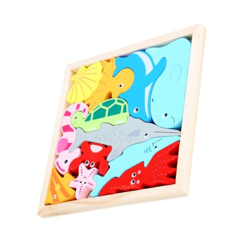 Abaodam 1 Satz Tierisches Dreidimensionales Puzzle Stielspielzeug Rätsel Kleinkindspielzeug Säuglingsspielzeug Magnetspielzeug Spielzeugautos Magnetisches Kinderspielzeug Holz von Abaodam