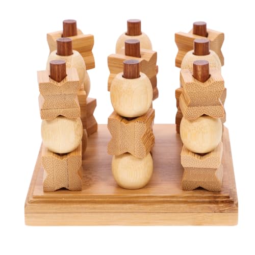 Abaodam 1 Satz -Toe Interaktives Eltern-Kind-Spielzeug 3D verbinden Schach Denkspiel Bauen Spielzeug für Kinder kinderspielzeug Schachbretter Schachbrettspiel für Kinder hölzern von Abaodam