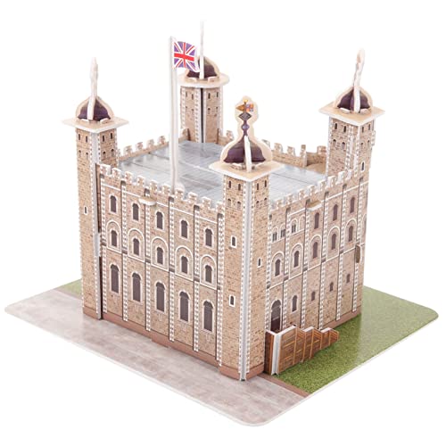 Abaodam 1 Satz Tower of London-Puzzle 3D-Gebäude-Puzzle Kinder 3D-Puzzle 3D-Puzzle-Spielzeug Kinder Puzzle geobord Gebäudemodell Puzzle für Erwachsene Modellbausätze für Erwachsene Papier von Abaodam