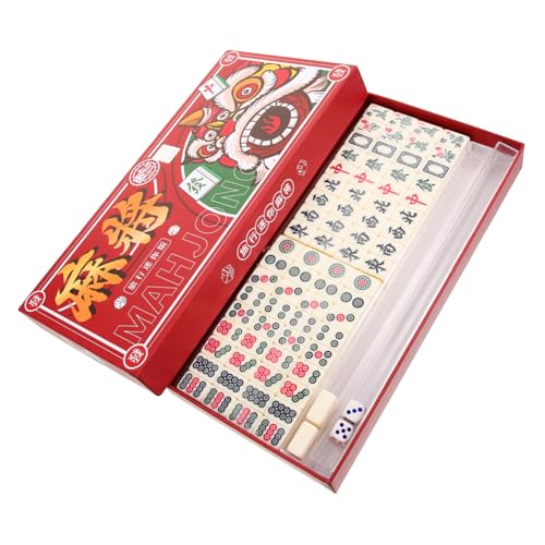 Abaodam 1 Satz Tragbares Mini-Mahjong Mahjong Reisespielzeug Reise-Mahjong-Spielzeug Mahjong Für Zu Hause Reise Tischspiel Mahjong Miniatur-Mahjong-kit Mahjong-Requisiten Weiß PVC von Abaodam