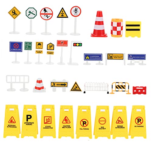 Abaodam 1 Satz Verkehrsbarrikadenschild Spiel Auto Mein Körperrätsel für Kleinkinder Puzzle verkehrsschilder verkehrszeichen Straße Straßenschild Straßensperre Zeichen Abs von Abaodam