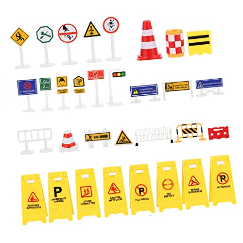 Abaodam 1 Satz Verkehrsbarrikadenschild Spiele Spielzeugkorb Verkehrsschild Puzzle Junge Dinosaurier- Spielzeugstraße Kinderspielzeug Auto Spielzeuge Abs von Abaodam