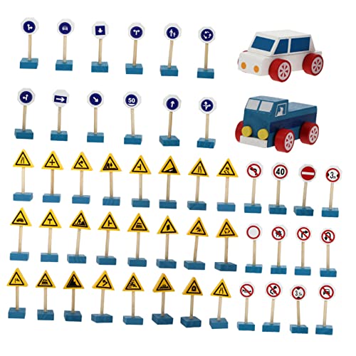 Abaodam 1 Satz Verkehrszeichen Verkehrszeichen für Magnetfliesen für Stielspielzeug verkehrszeichen verkehrsschilder Frühpädagogisches Holz von Abaodam