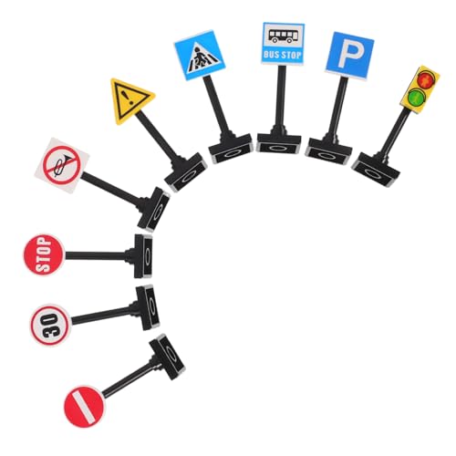 Abaodam 1 Satz Verkehrszeichen- interaktives lernspielzeug Auto- Auto-Ornament-Dekoration Spielzeugbauschilder Spielzeugbaukegel und -schilder Abs von Abaodam