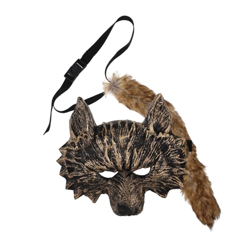 Abaodam 1 Satz Werwolf-Anzug halloween-maske Halloween-Kostüm pelzige Pfoten Fursuit Cosplay-Kostüm LED-Maske Foto-Requisiten Cosplay-Kit Wolf-Cosplay-Requisite Wolfsmaske Baumwolle Golden von Abaodam